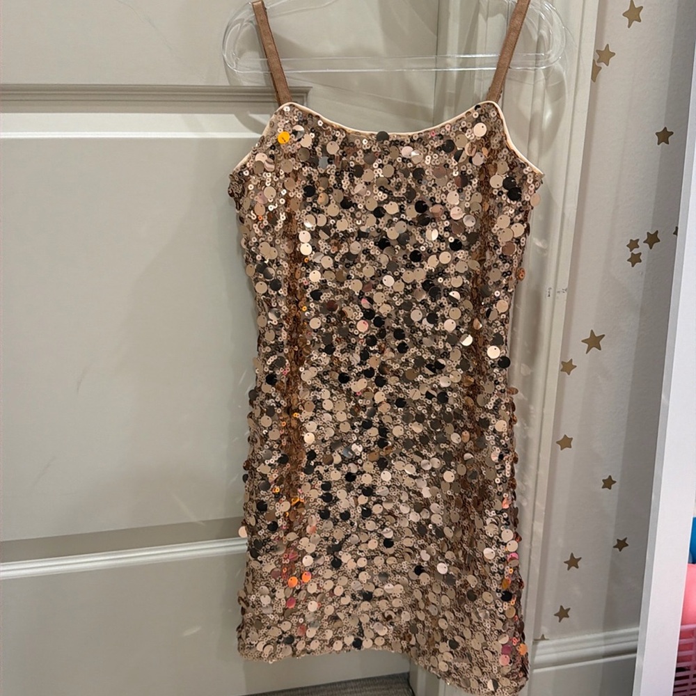 Katiejnyc Girls' Allover Mirror Sequin Dress